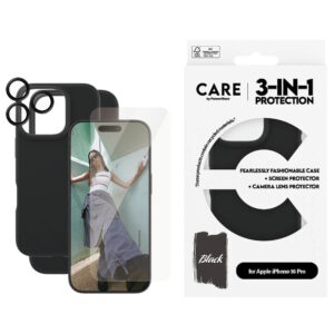 PanzerGlass Fashion 3-i-1 Beskyttelsescover Sort til iPhone 16 Pro