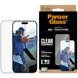 PanzerGlass® Screen Protector iPhone 17 Pro Max 6.9" Pro, Ultra- Wide Fit w. EasyAligner