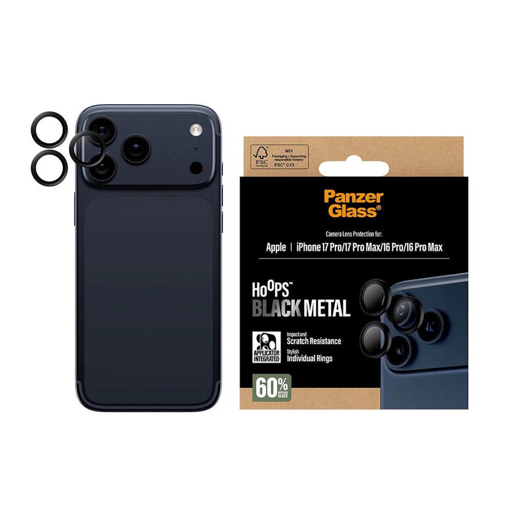 68c7bedb88d9c194283427 (1) PanzerGlass Hoops Kameralinsebeskytter Sort til iPhone 17 Pro Max