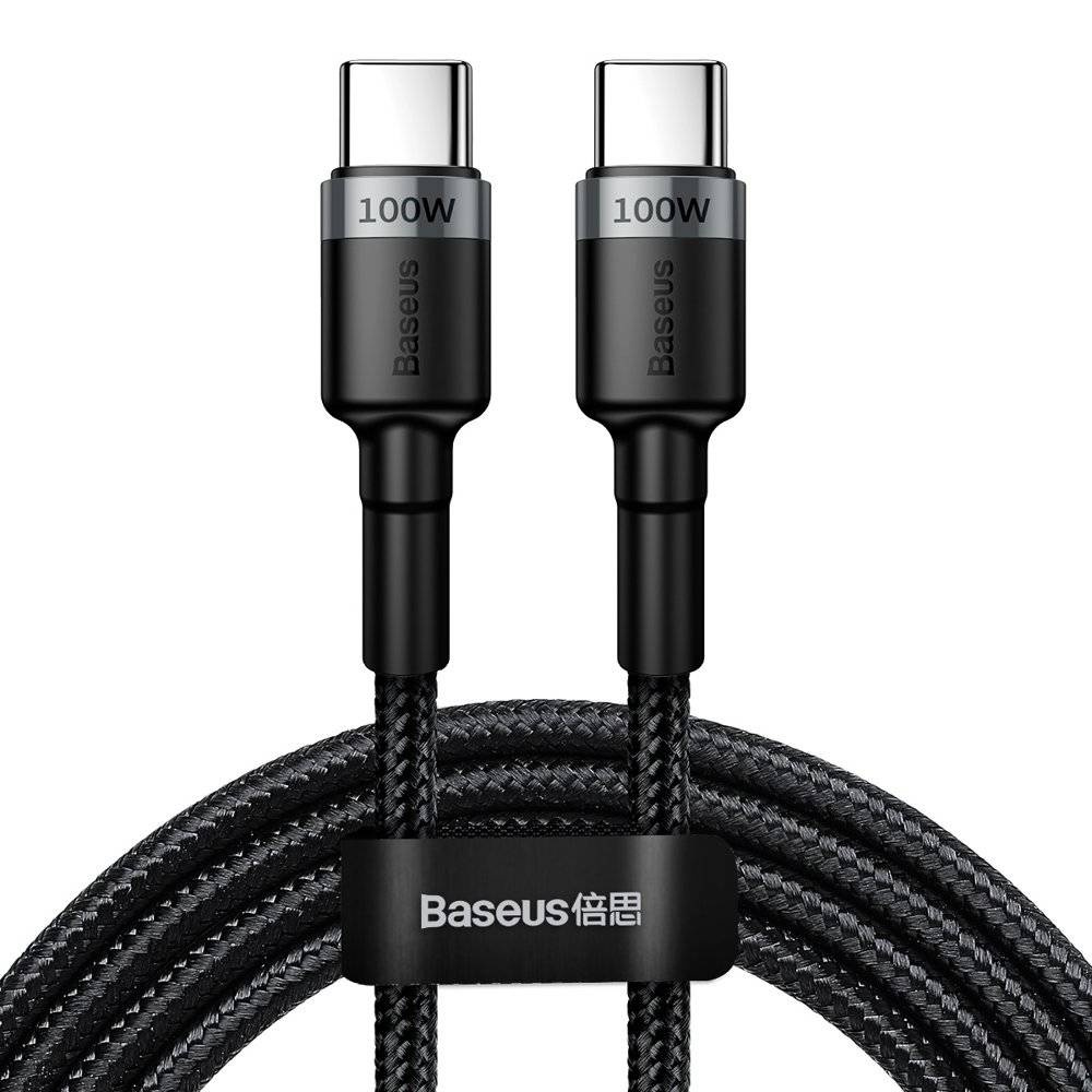 6721f7d390b16106946586 Baseus Cafule USB-C til USB-C kabel 100W 2m grå/sort