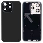 iPhone 15 Pro bagglas med kameralinse+metalplade+ flex+Magsafe magnet OEM Sort