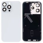 iPhone 15 Pro bagglas med kameralinse+metalplade+Trådløs oplader flex+Magsafe magnet+Flashlight flex OEM Hvid