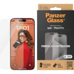 PanzerGlass Screen Protector Apple iPhone 15 Pro | Classic Fit